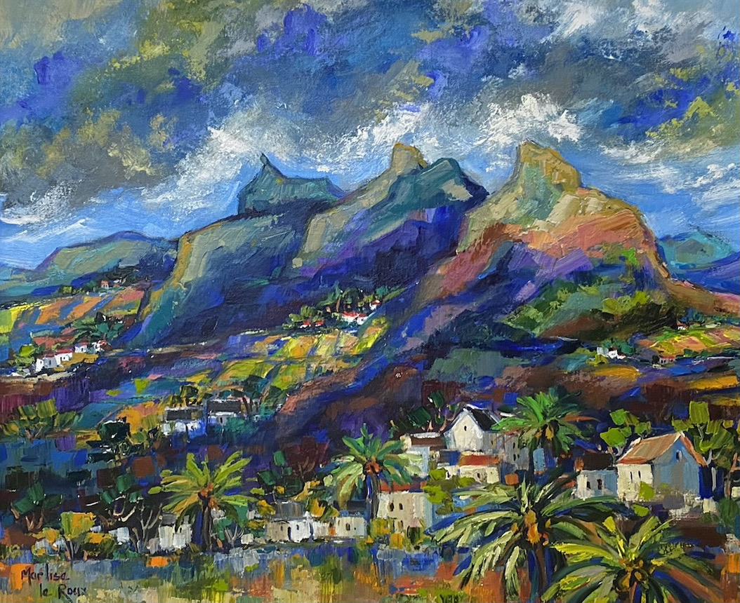 Bold Blue Mountain Acrylic Painting 1 Acrylic Painting