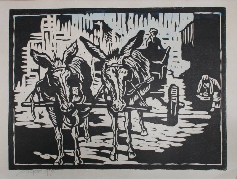 Linocut on Paper by Gregoire Boonzaier