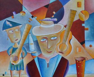 Acrylic On Canvas by Umberto Adaggi 