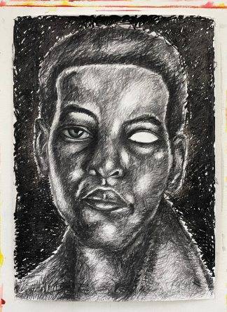 Exceptional Mixed-Medium Painting by Karabo Phaho