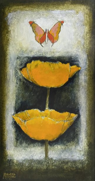 Three in yellow by Michael Heyns 560 x 300mm