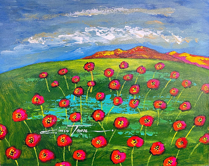 Field of poppies by Giorgio Trobec 500 x 400mm