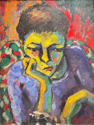 Chess Player by Hennie Niemann Snr 350 x 260mm