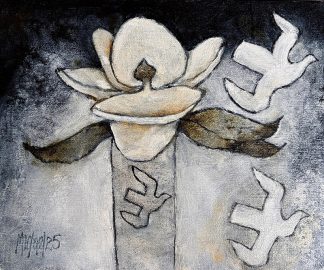 Magnolia & Doves by Michael Heyns 250 x 300mm