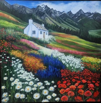 Original Oil Painting - Home in Nature