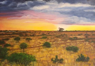 The Golden Gaze Original Painting by Lizelle van Tonder