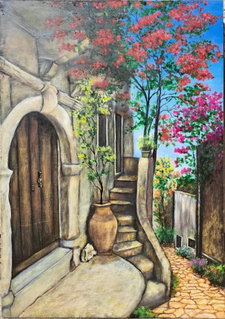 Where the Flowers Lead Oil Painting b Lizelle van Tonder