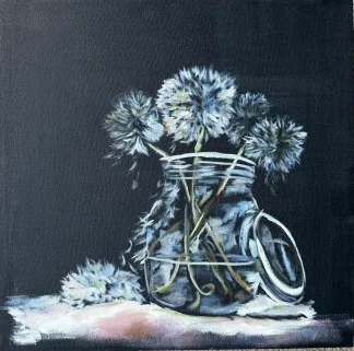 Dandelions - Oil Painting by Cornelie Wolff