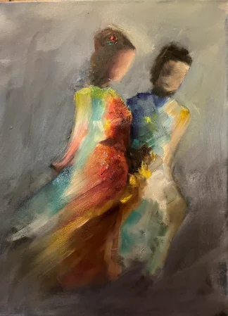 Expecting - Original Oil Painting by Cornelie Wolff