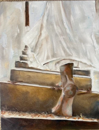 On My Way Original Oil Painting by Cornelie Wolff