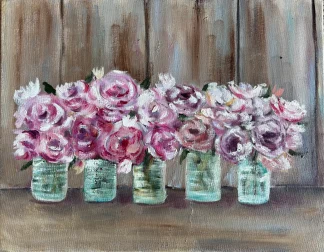 Peonies 2 Oil Painting by Cornelie Wolff