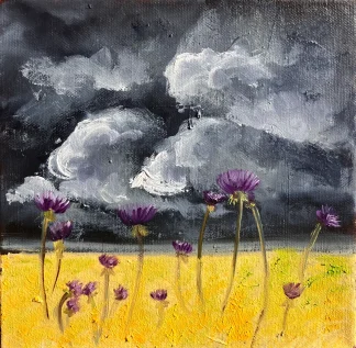 Small Landscape II - Original oil Painting by Cornelie Wolff