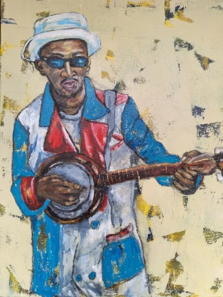The Banjo Player - Acrylic Painting by Cilla Lowen
