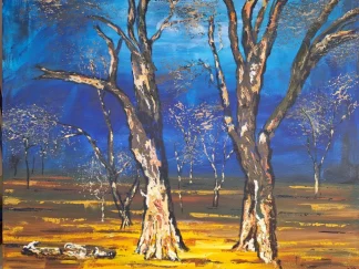 Fever Trees - Acrylic on stretched canvas by Cilla Lowen