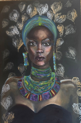 African Frieda Oil on canvas by Cornelie Wolff